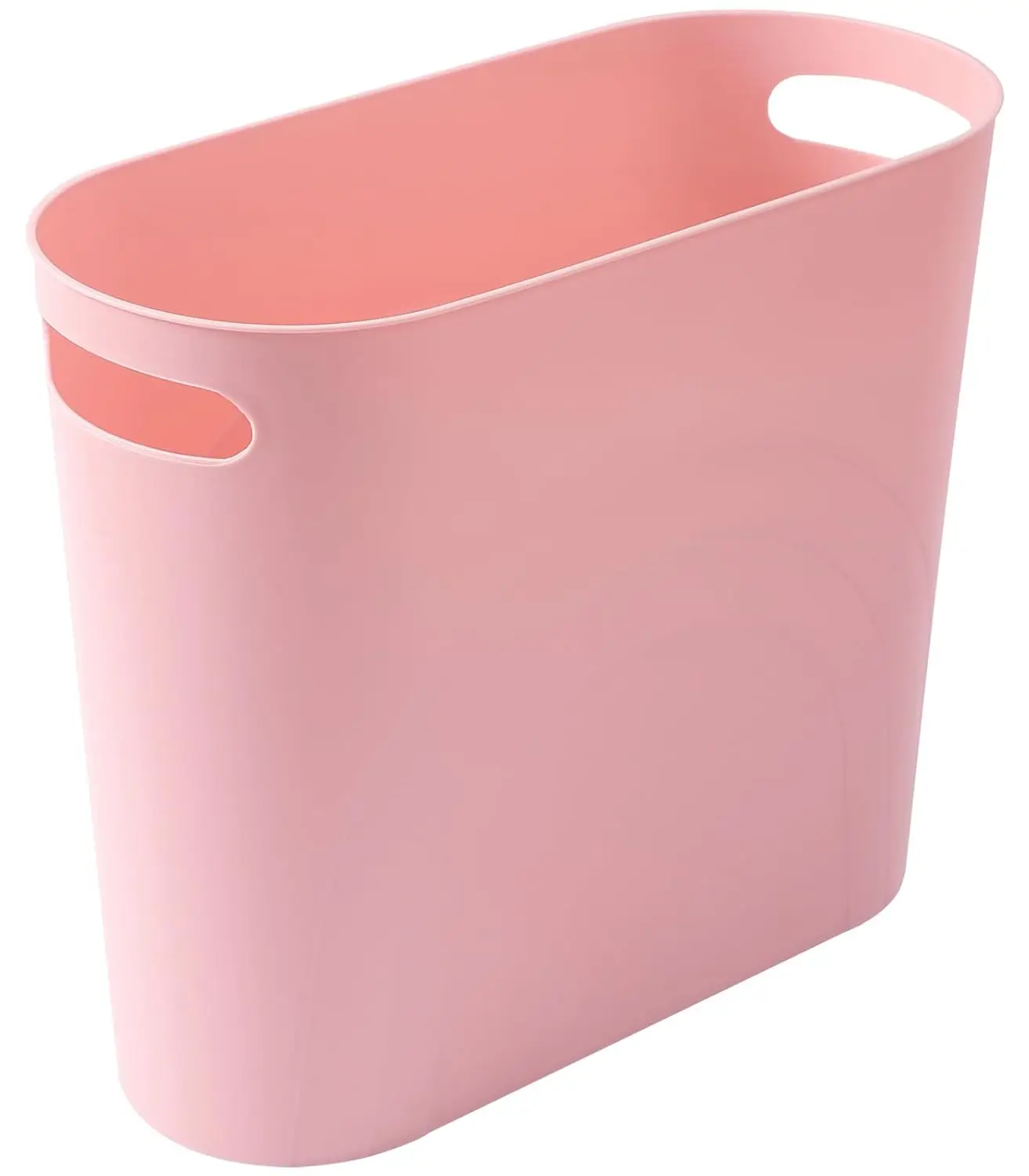

Slim 3.5 Gallon Trash Can with Handles for Narrow Spaces in Bathroom, Bedroom, Kitchen, Office - Rosette Pink