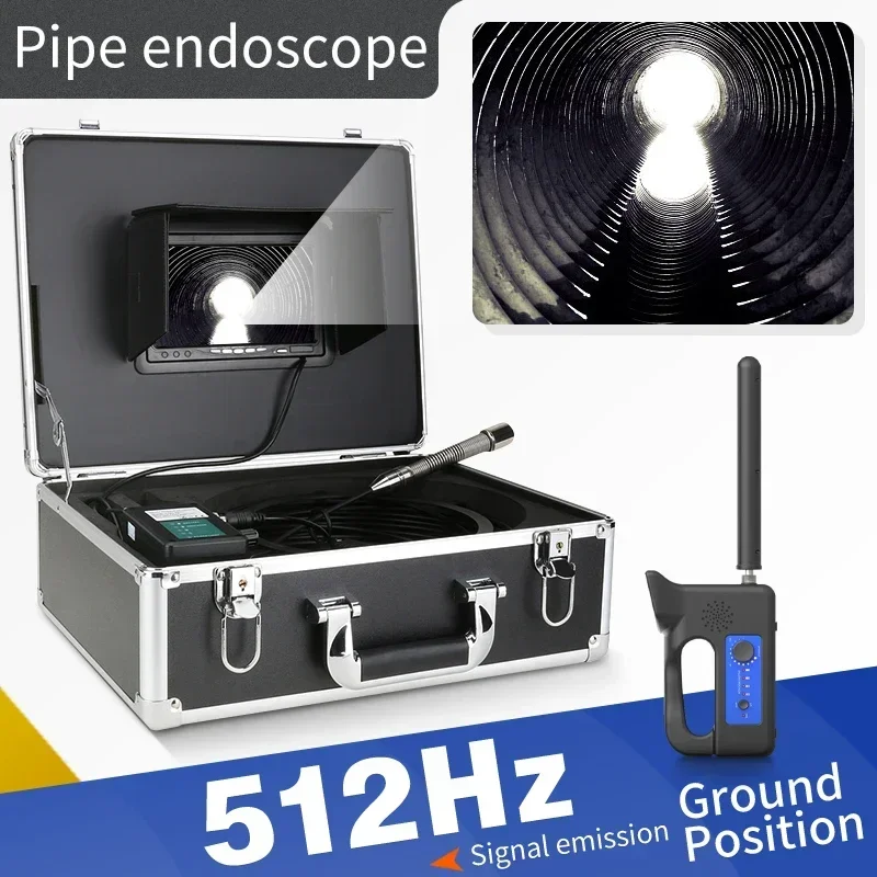 20M to 150m black cable 1080p pipe inspection 23mm IP68 waterproof sewer 7 inch 9 inch with video