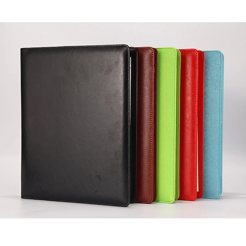 No Rings Letter Size A4 PU Leather File Folder Organizer