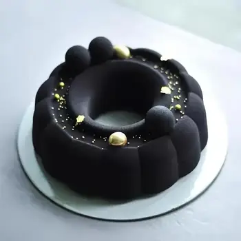 Rund Blomma Bakform Bakplåt Fransk Efterrätt DIY Chokladpudding Födelsedagsmousse Tårtdekoration Bakmaterial 6 best sales Pudding tray - №5