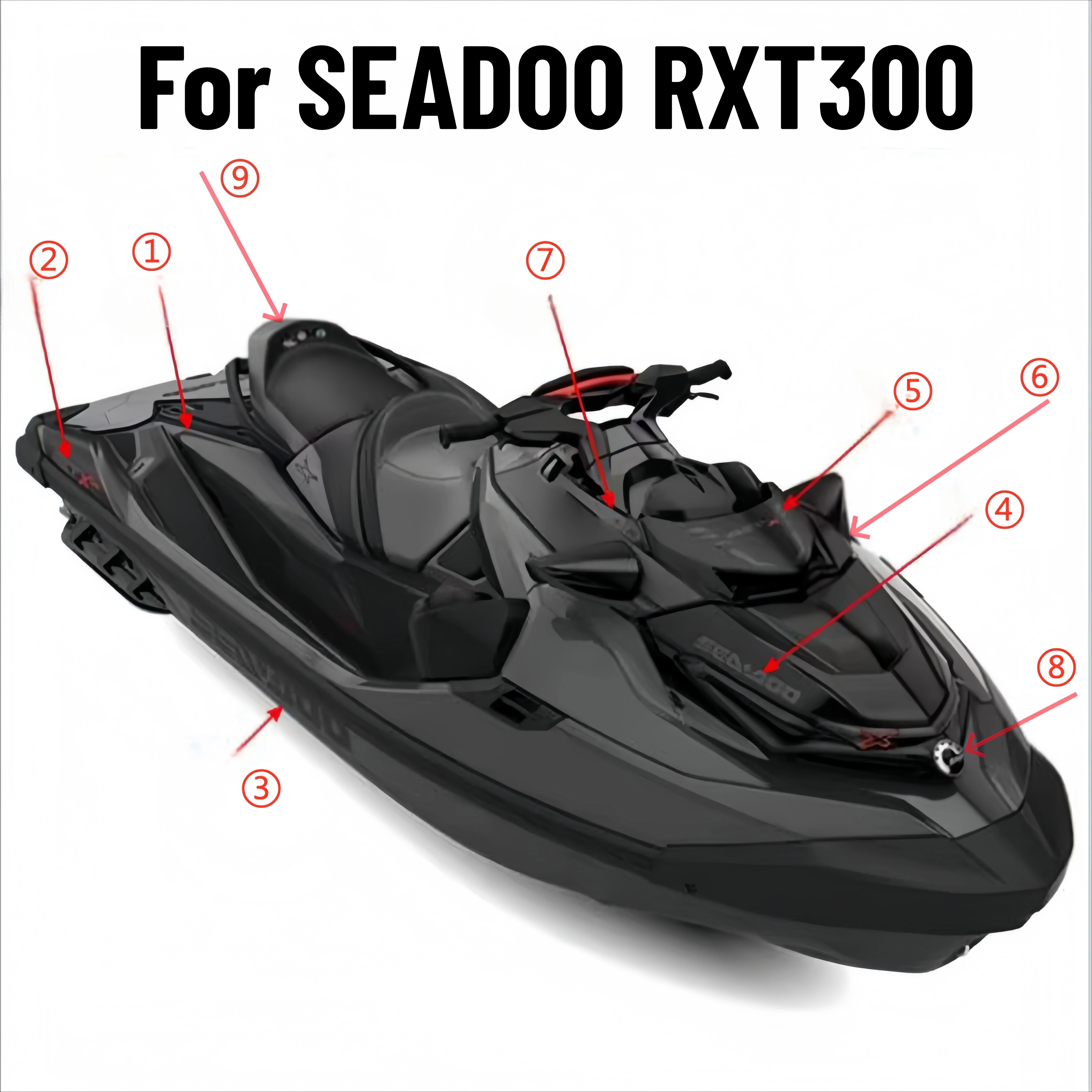 Jet Boat Decal SEADOO RXT300 Vinyl Stickers RXT300 Boat Watercraft Waterproof Jetski  Accessories for BRP Sea-Doo RXT300 AS RS image 2