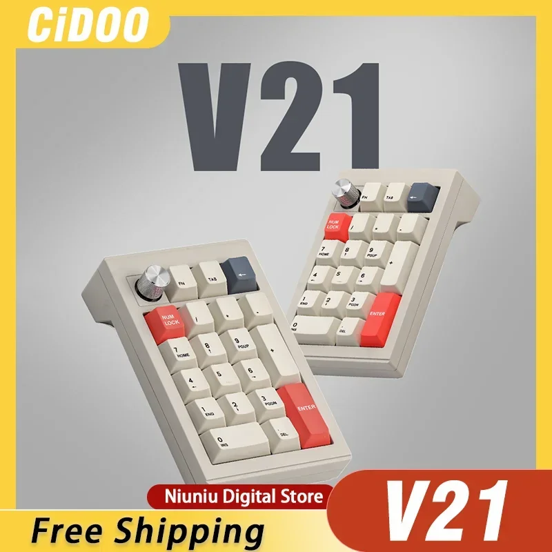 

Cidoo V21 keyboard wireless 21-key numeric keypad three-mode hot-swappable RGB backlight keyboard computer peripheral gift