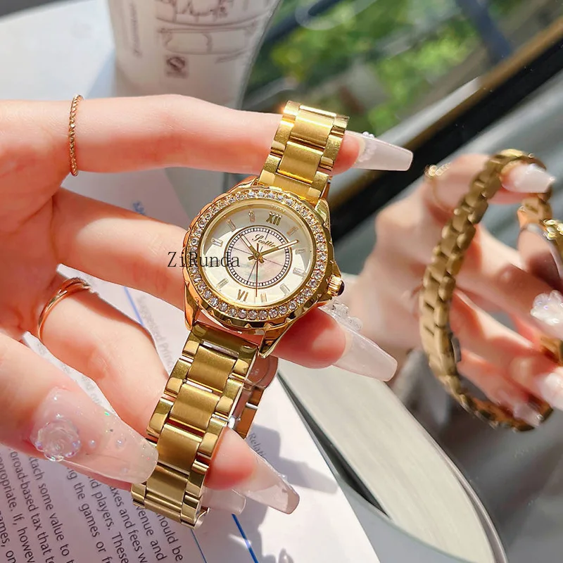 أزياء السيراميك المتخصصة الراقية ووتش حزام الصلب الكوارتز ساعة نسائية #4