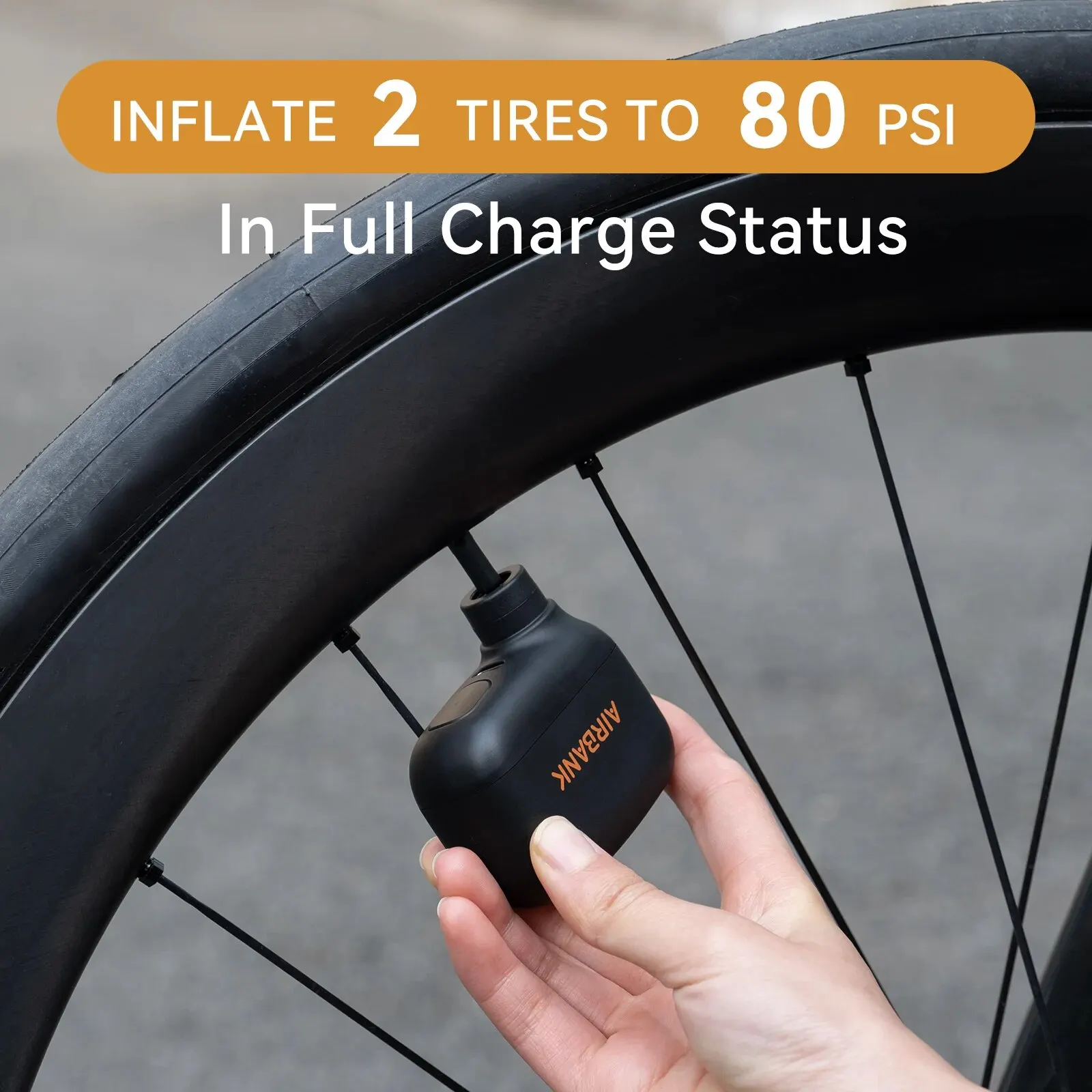 Mini Portable Bicycle Pump Rechargeable Air Inflator 100PSI 5V Type-C Bike Accessories for Bike Schrader Presta Tires AS100