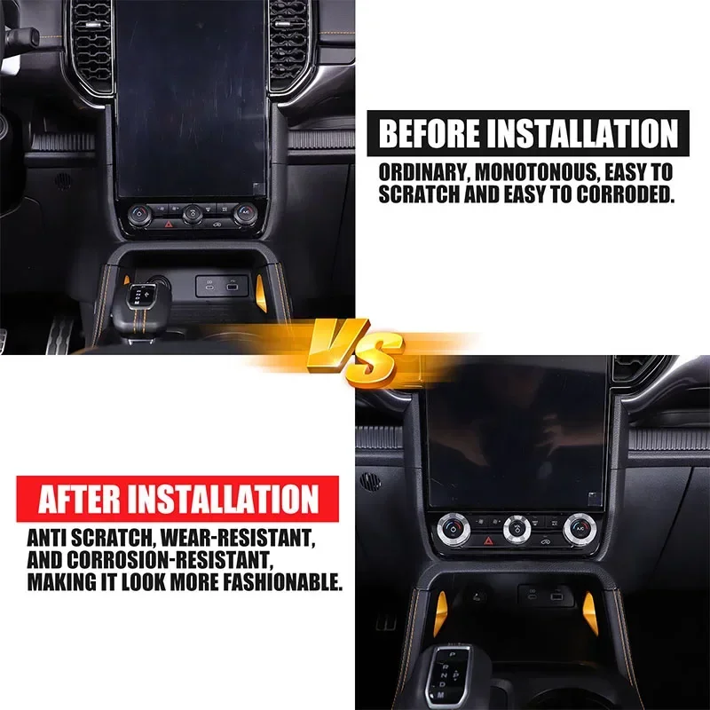 

For Ford Ranger 2023-2024 aluminum alloy Car Central Control Air Conditioning Volume Knob Decorative Ring Interior Accessories