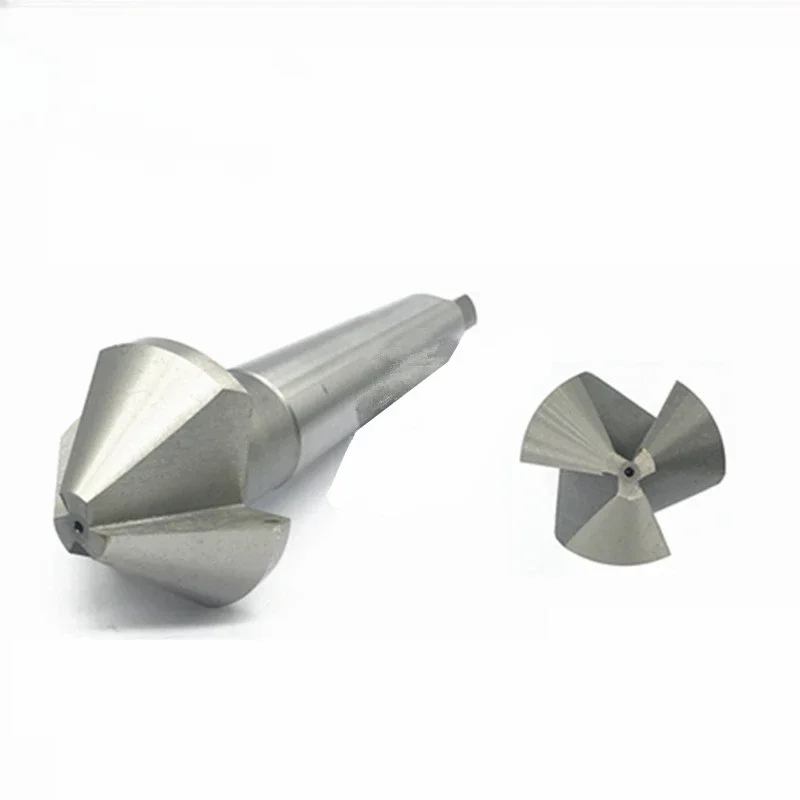 HSS Morse Taper Shank 60 Degree Countersink Drill Bit 3 Cutting Edges Countersink Chamfering Drilling Cutter Tool