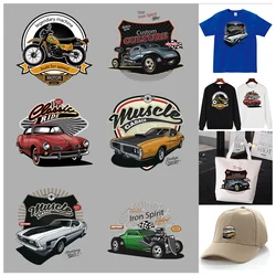 Retro cartoon car print pattern,Ironing applications for clothing Patches,Suitable for Hoodies,T-shirts,pillows,canvas bag,etc.