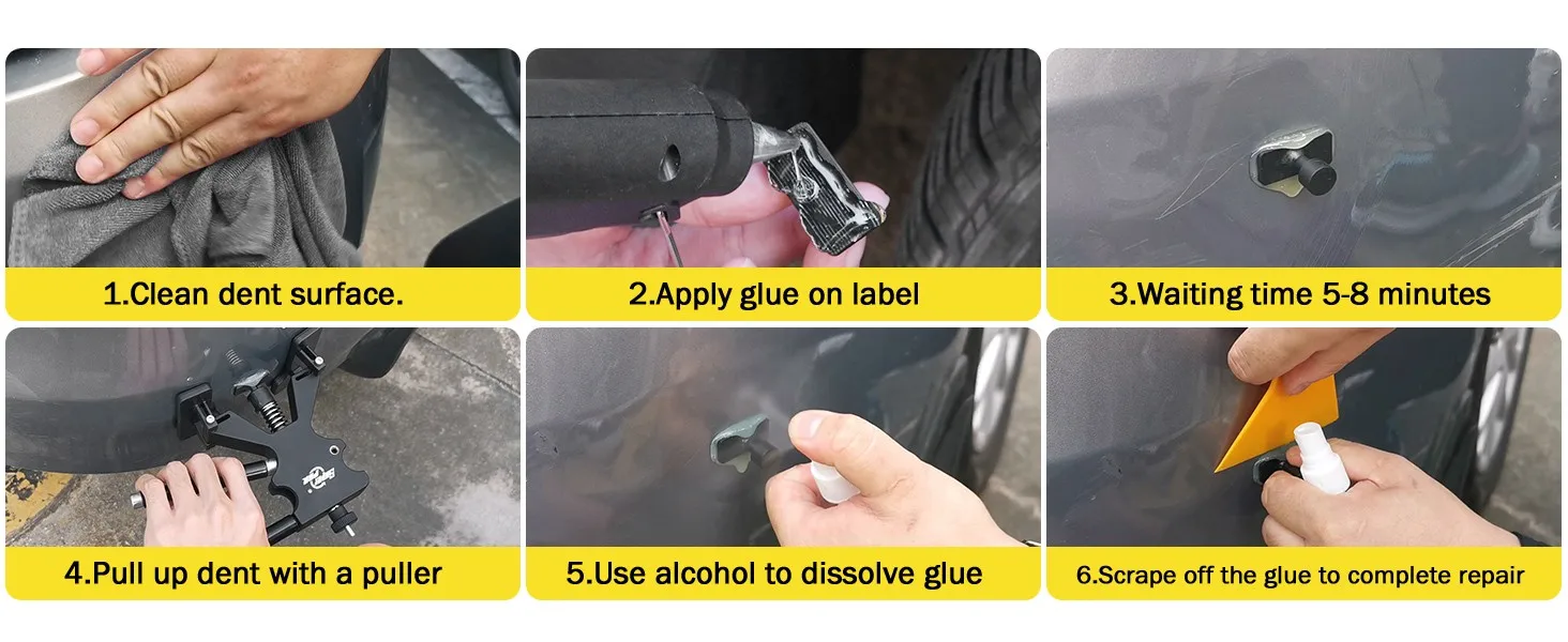 Super PDR Kit Dent Removal Tool Car Dent Repair Tools Kit Car Dent Repair Paintless Dent Removal Tools Repair Dent Car Dent Pull
