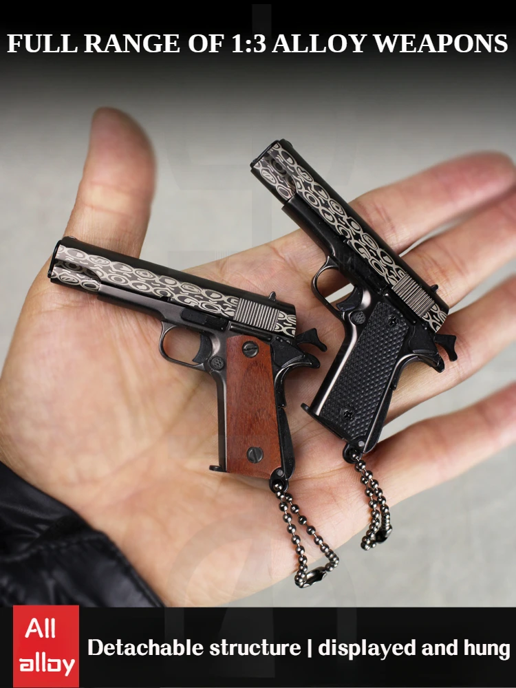 1911 Keychain Model 1:3 High Quality Metal G17 Desert Eagle Toy Gun Miniature Alloy Pistol Collection Toy Gift Pendant 2024 New