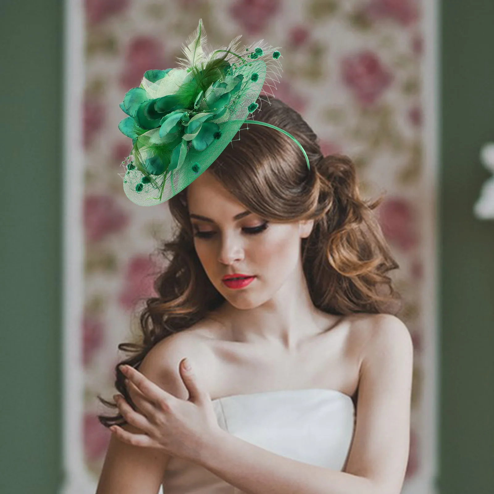 

Bridal Hat Vintage Mesh Fascinator with for Wedding Party Women Hair Clip Elegant Headpiece Veil Accessories