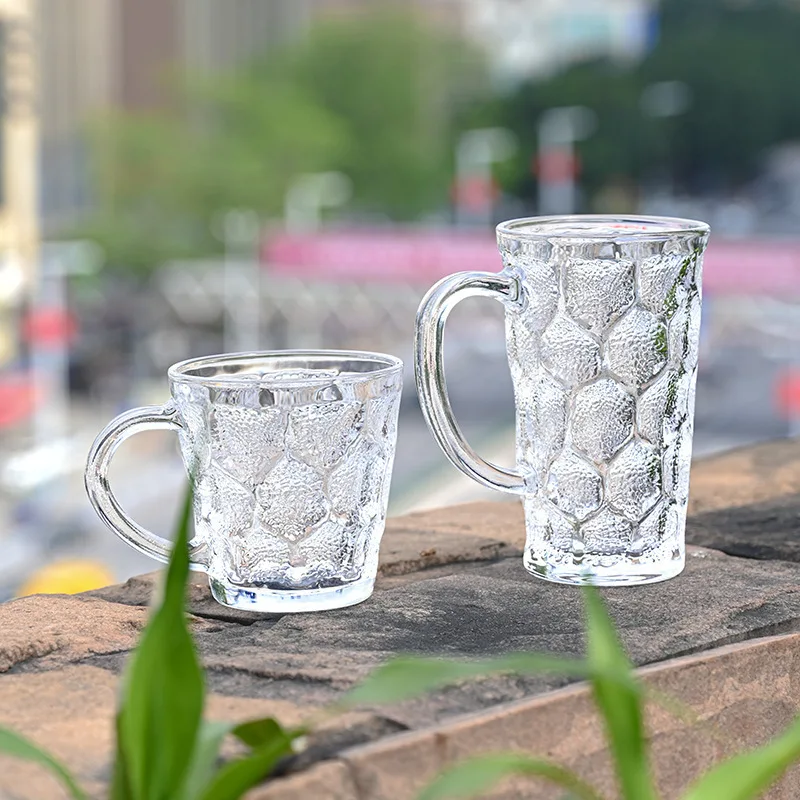 

1 шт., чашка для напитков с сотовым узором, прозрачные стеклянные чашки, креативная термостойкая кружка для воды, летние домашние чашки для сока, газировки, воды