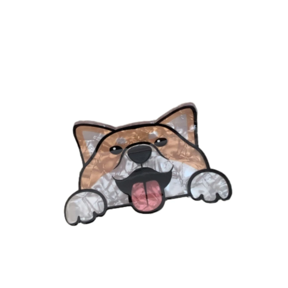 

Sweet Acrylic Cartoon Dog Hair Claw Puppy Cute Schnauzer Crab Clip Korean Style Creative Hair Clip Girls