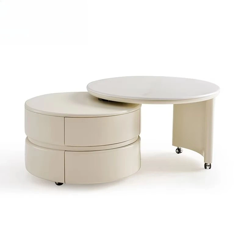 For Contemporary Modern White Wood Two in One Combination Coffee Table with Drawers PW3L-A