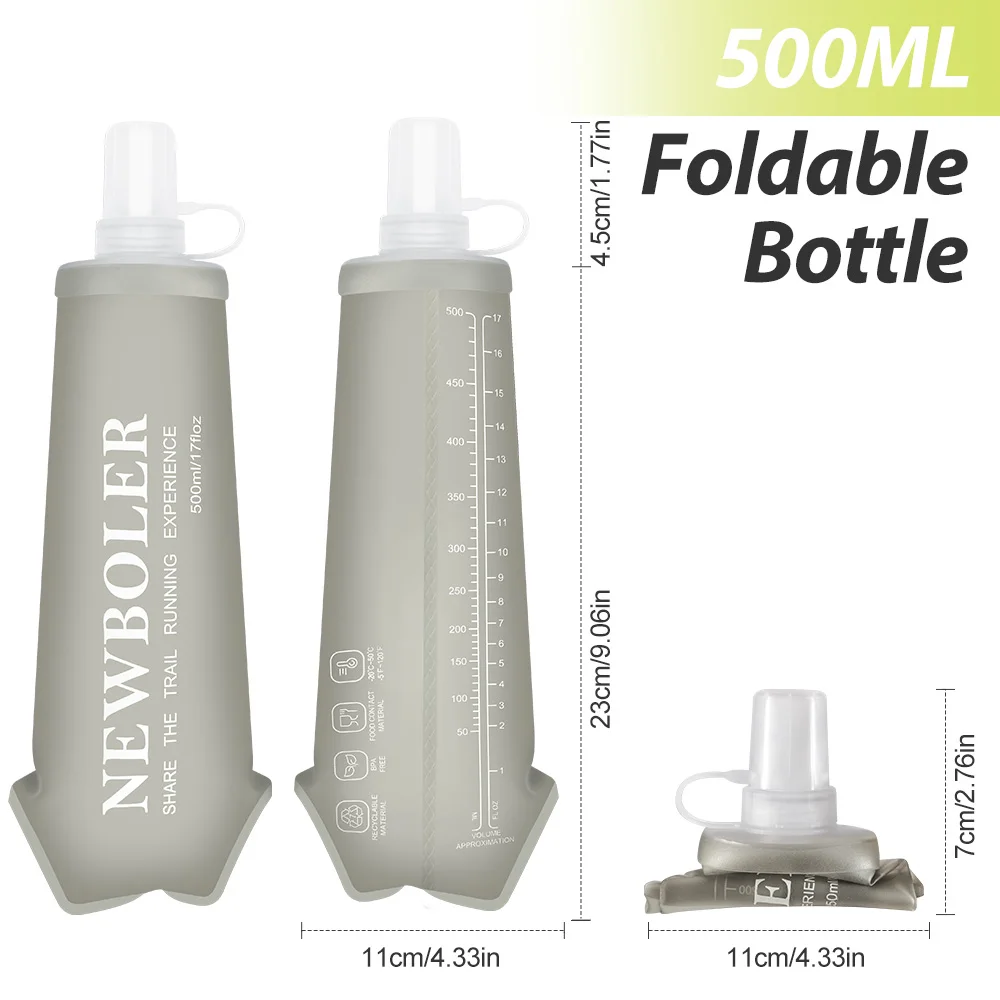500/800/1000ml Sport-Wasserflasche TPU Faltbare Weiche Trinkflasche Tragbare Wasserflasche für Laufen Wandern Radfahren Fitness Wasserbeutel – Detail 10