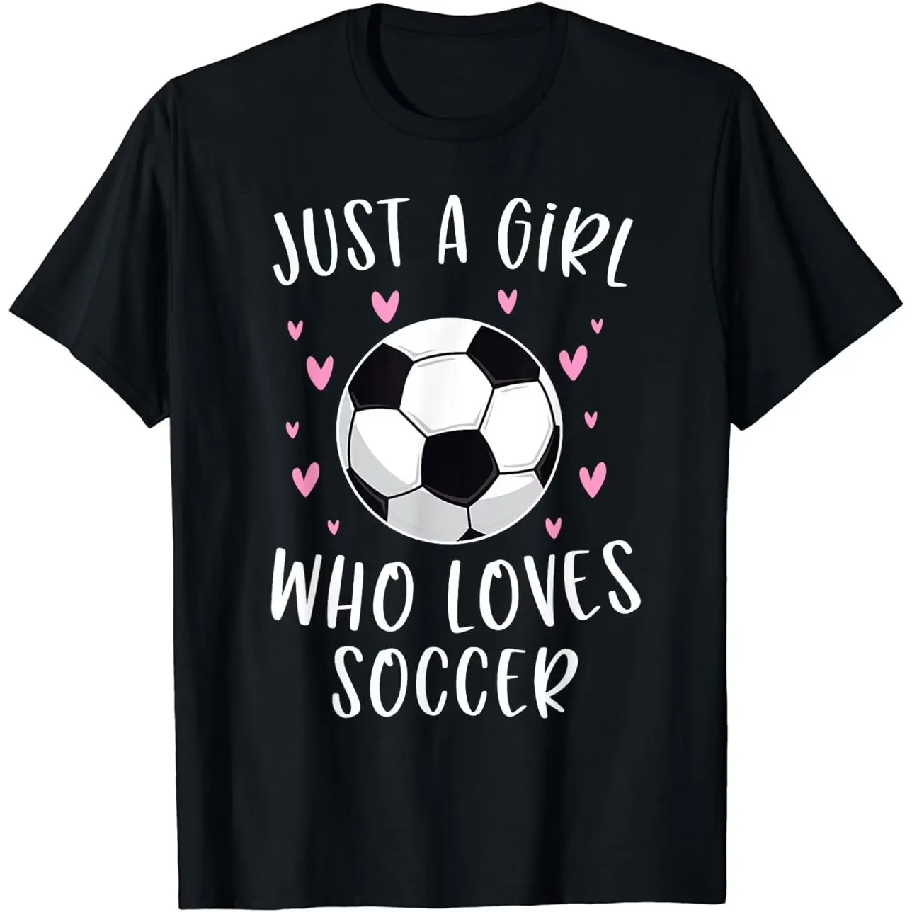 Loves Soccer Graphic T-Shirt Cute Ball Print Short Sleeve Crewneck Graphic Tee