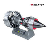 Nikolatoy Large Trent 900 Turbofan Aircraft Engine Model Toy Remote Control Battery Driven Red Tail Flame Glowing Gift