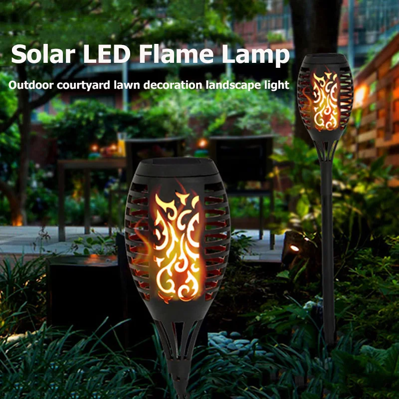 Solar LED Light Outdoor  Flashlight Flickering Light  Waterproof Garden Decoration Outdoor Lawn Path Yard Patio Floor Lamp