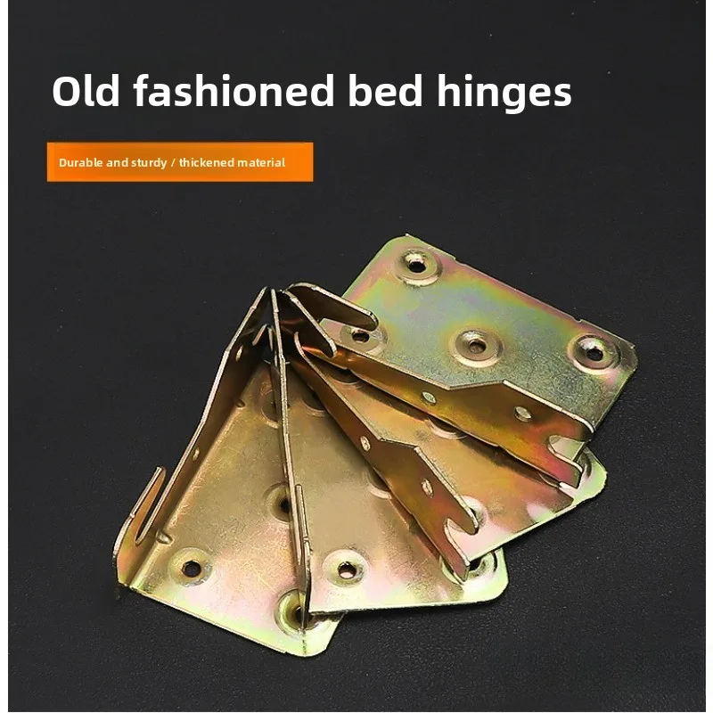 Thickened bed hinges, bed buckles, invisible hanging hinge furniture connectors Two left, two right