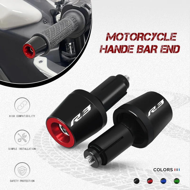 

NEW 7/8" 22mm Handlebar Grip Plug Anti Slider Cap For YZFR3 YZFR25 R3 R25 Motorcycle Handle Bar Grip Ends r3 r25