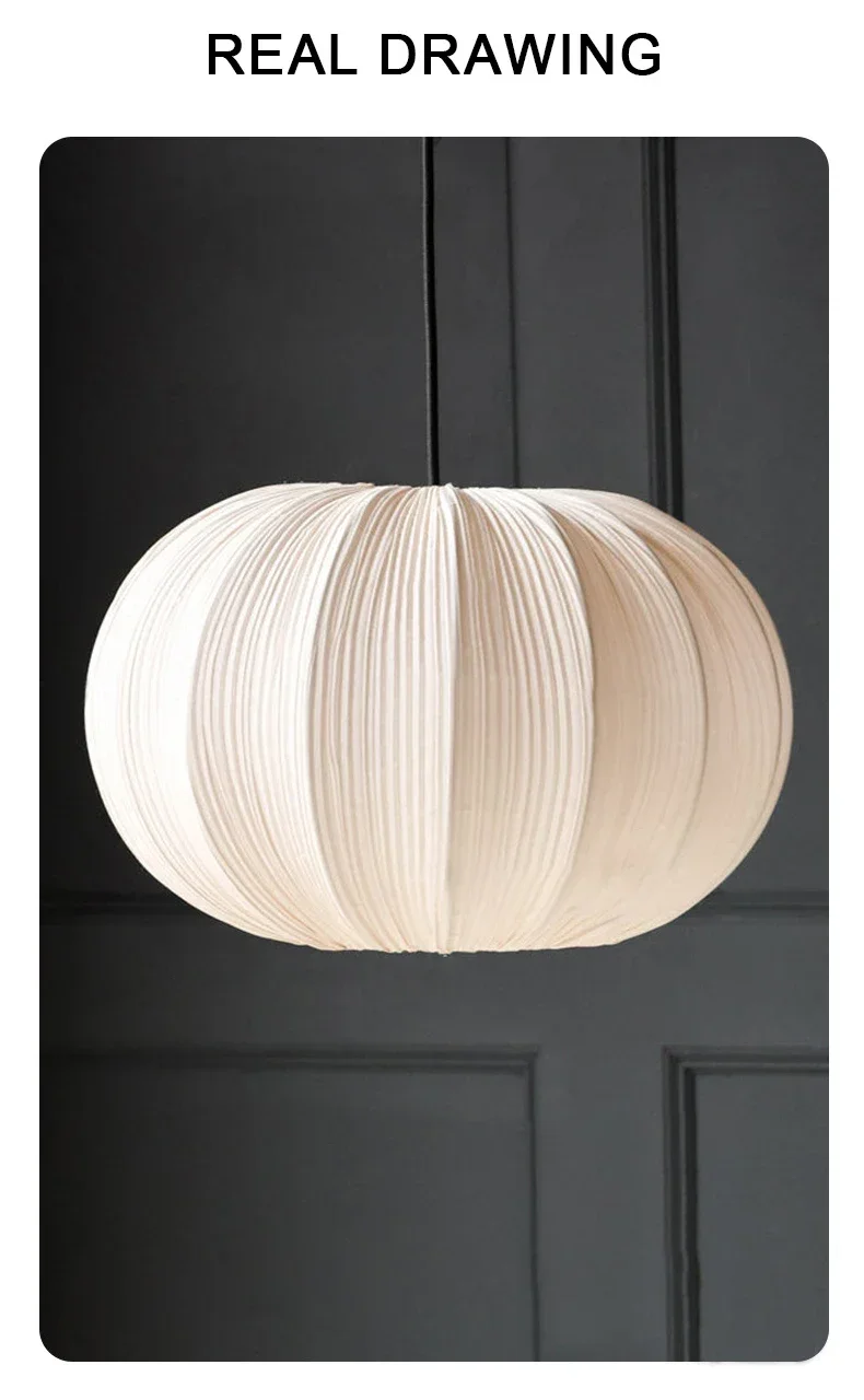 Nordic Wabi Sabi Fabric E27 LED Pendant