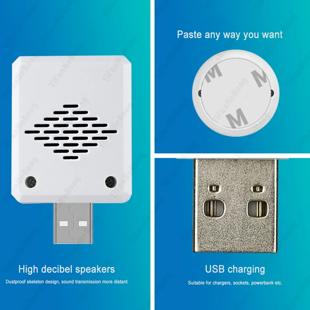 جرس باب USB ذكي إشارة قوية جرس باب صغير استهلاك منخفض للطاقة جرس باب لاسلكي ذكي 30 موسيقى لمكالمة العناية بالسرير