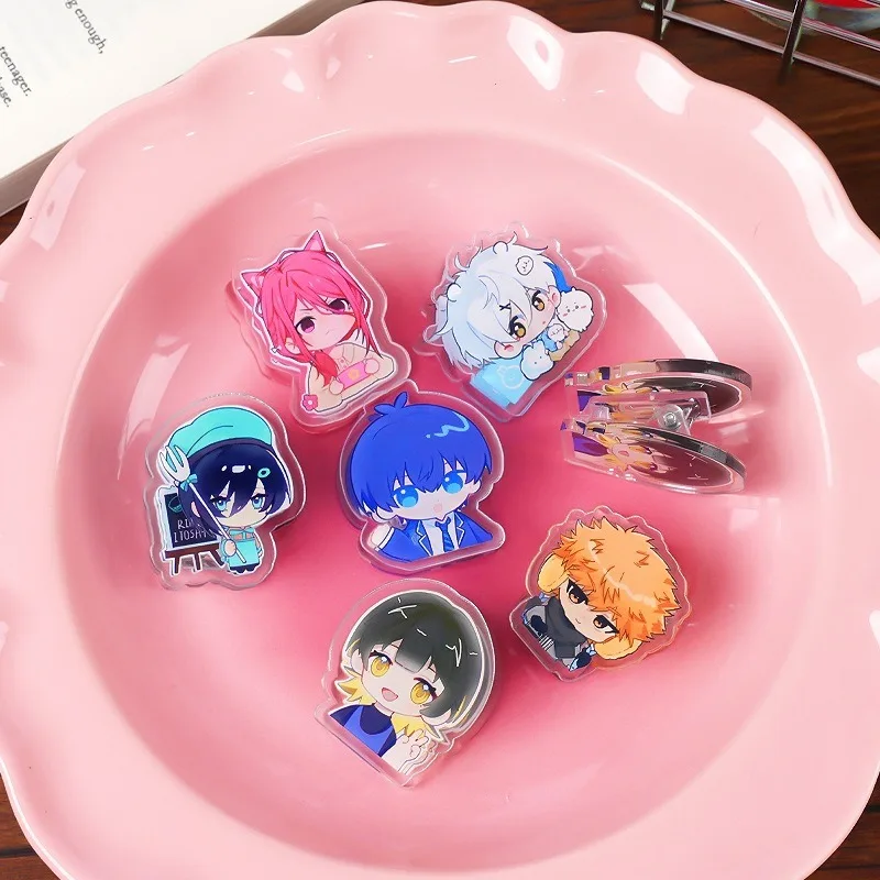 

6 шт., синий замок, аниме, креативный акриловый милый мультяшный полипропиленовый зажим, студенческий стол, тестовый зажим для бумаги, зажим для переплета, тестовая бумага, зажимы для ноутбука