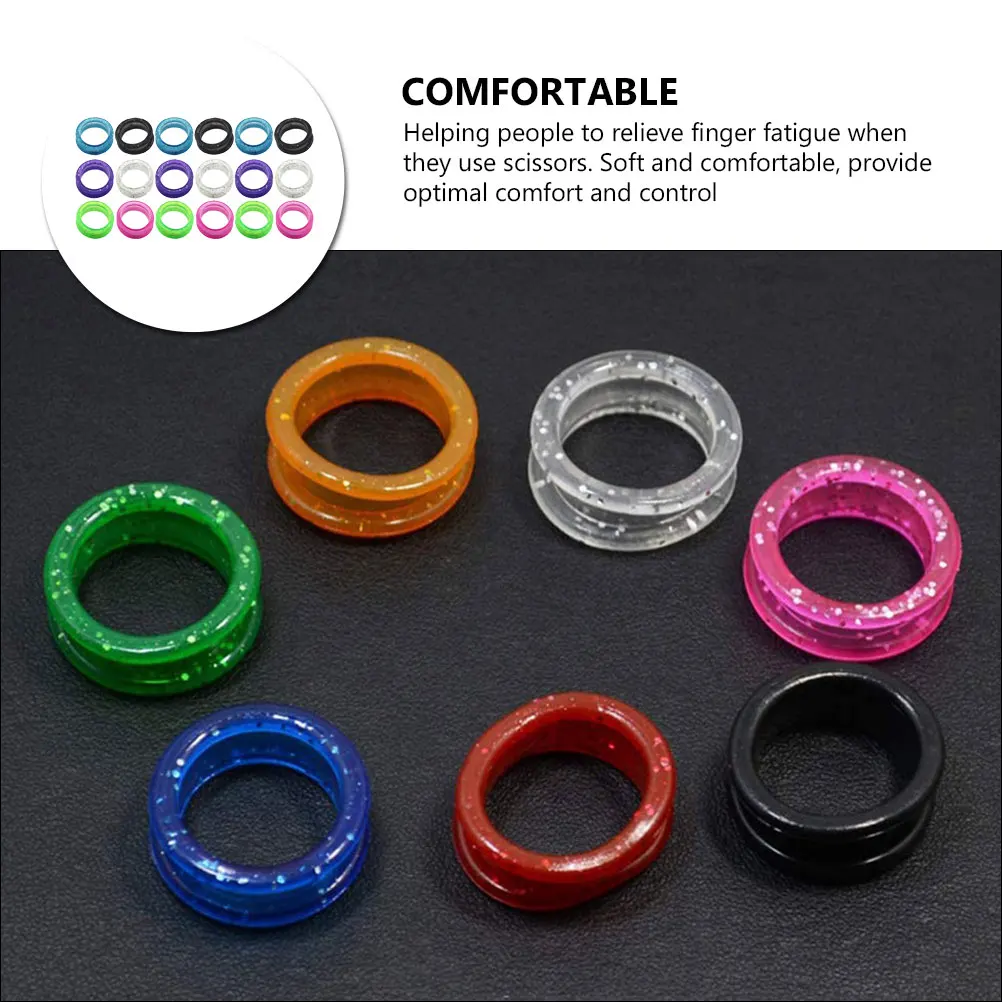 

18pcs Scissors Silicone Ring Hairdressing Pet Supplies Soft Comfortable Protective Inserts Bright Color Practical Gifts