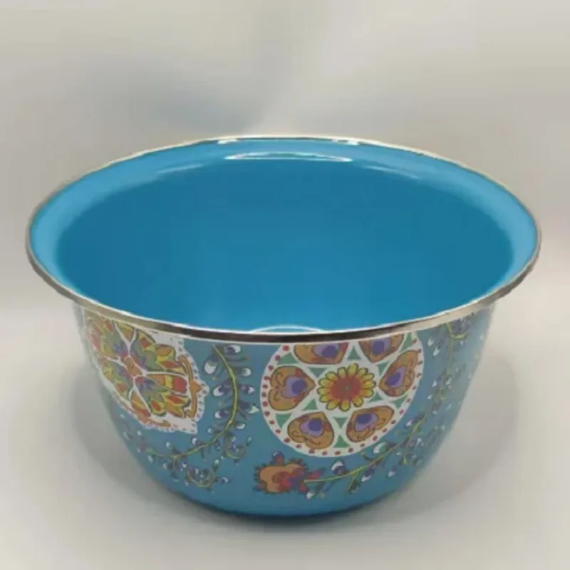 Bowls Extra Thick Enamel Basin Household Vegetable Washing Deepening Stirring Basin Salad Enamel Basin Food Non-stick Surface