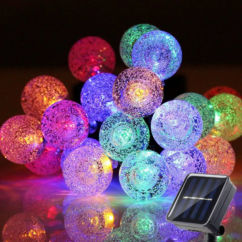 

Solar Light String Festoon LED Bubble Ball Outdoor Garden Solar Christmas Tree Garland Wedding Holiday Party Room Decoration