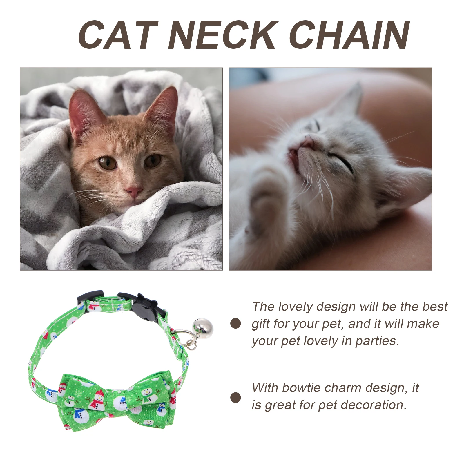 

Collar Pet Photo Prop Bow Chain Cat Neck European and American Colorful Stainless Steel Necklace Accessory