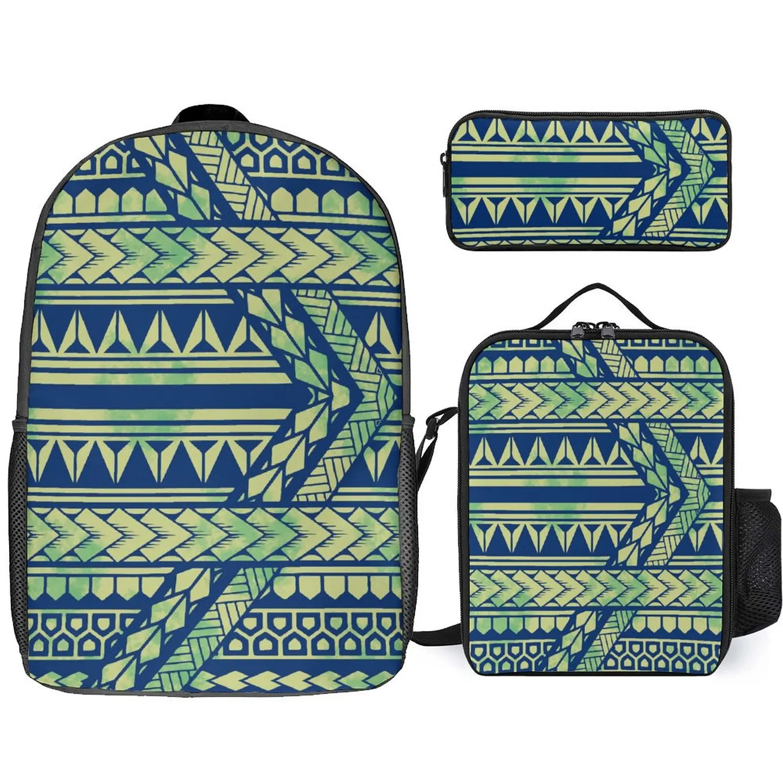 

The Best Gift Custom-Printed Schoolbag Storage Pen Case 17-Inch Polynesian Boys' And Girls' Schoolbag Travel Notebook Backpack