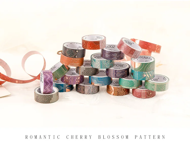 1 Roll Frame Masking Tape 15mmx3m Creative Bronzing Patterns Handaccount Material DIY Decorative Sticker Washi Paper Tape