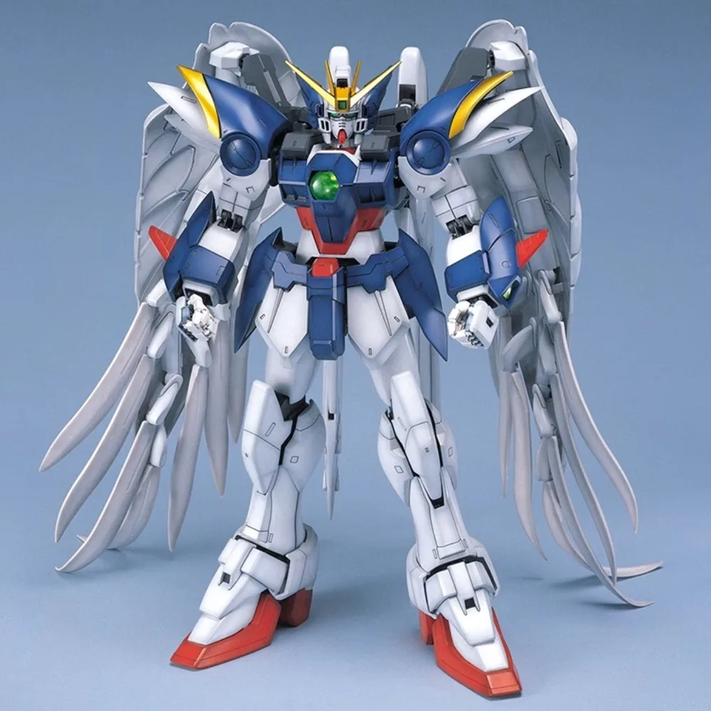 BANDAI Anime PG 1/60 XXXG-00W0 Wing Gundam Zero Custom New Mobile Report  Assembly Plastic Model Kit Action Toy Figure Gift