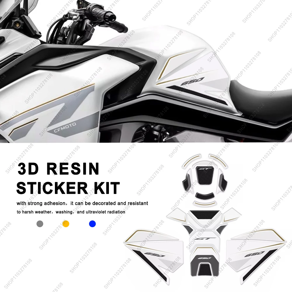 

For CFMoto 650GT 650 gt 2023 Limited Edition 3D Resin sticker Motorcycle Tank Pad Protection Sticker New Decorative Decal