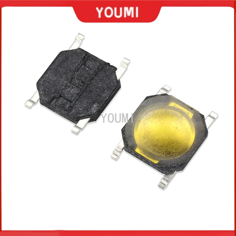 100PCS DC12V 50mA Membrane Switch 4x4x 0.8MM 4X4X0.8mm Tactile Push Button Switch Tact 4 Pin 4*4*0.8mm  Micro Switch SMD