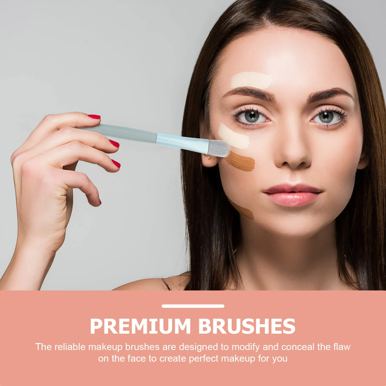 مجموعة واحدة من فرش المكياج الصغيرة مجموعة شعيرات كثيفة مرنة للوجه وبودرة أحمر الخدود وظلال العيون أداة محمولة للسفر للنساء والفتيات