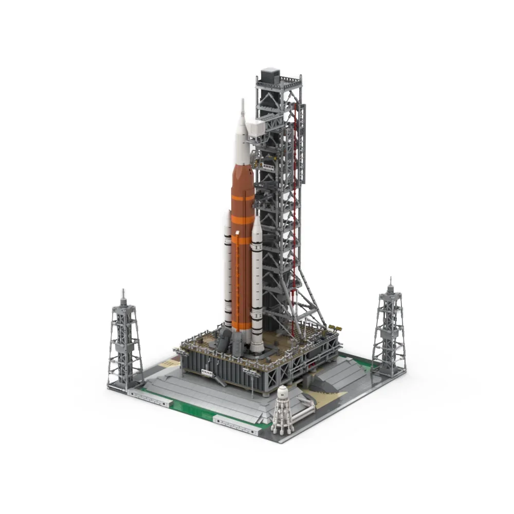 MOC Spazio Modulare Artemis Sistema di Lancio Building Blocks Modello Ariane 5 ECA Spazio Razzo Mattoni SpaceX Falcon Pesante Giocattolo Regalo Dei Bambini