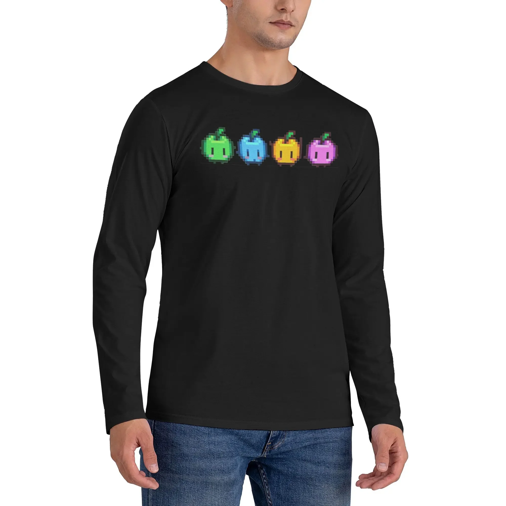 

Stardew Valley Junimo Plush Men's Long Sleeved T-shirt Breathable Round Neck T shirts Spring and Autumn Men tops