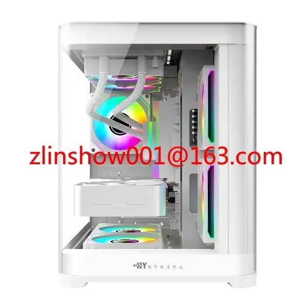 تصميم جديد منحني من الزجاج المقسى PC RGB Gamer Cabinet كمبيوتر ألعاب برج أبيض حافظة كمبيوتر ألعاب