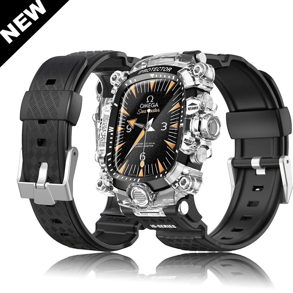 

Luxury Stainless Steel Case Modification Kit for Apple Watch Series 10 Rubber Band for iWatch Series 10 46mm Bracelet Refit Mod