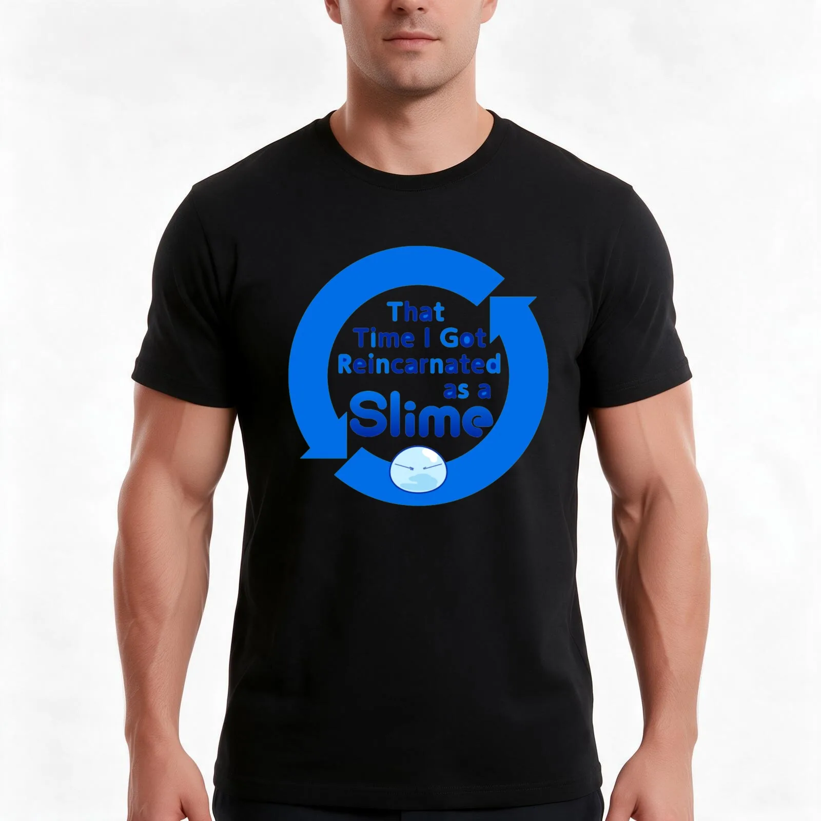REINCARNATED AS A SLIME T-Shirt, Summer Casual Cotton Tee, Oversized Streetwear Tops, Vintage Graphic Print, Unisex Men Women