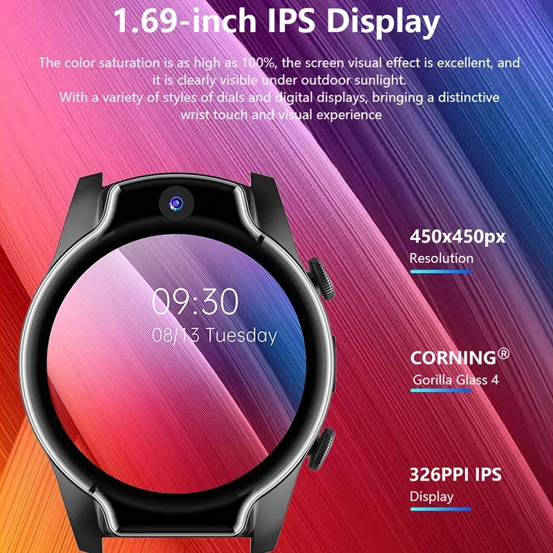 2023 New 4G LTE S10 1600mAh  5ATM Waterproof Smart Watch Swimming Snorkeling Android  SIM 13MP Camera GPS 32G Smartwatch