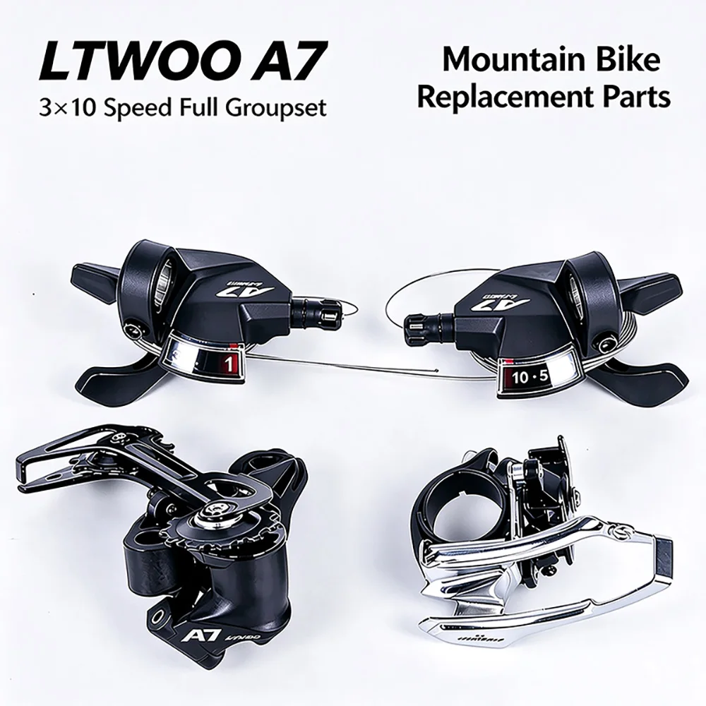LTWOO A7 3x10 Speed 30-Speed MTB Trigger Shifters Front Rear Derailleur Kit Shimano & SRAM Compatible 2:1 Cable Pull Ratio