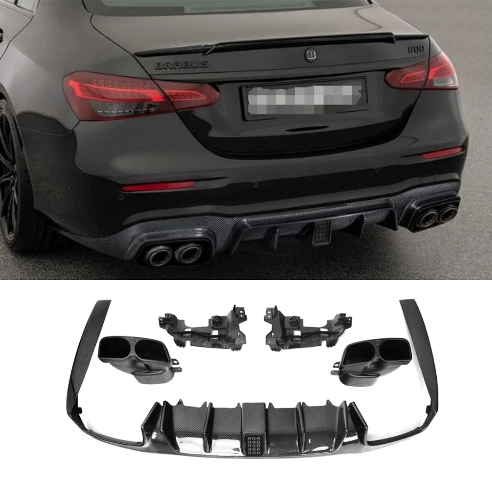 

NEW Real Carbon Fiber Diffuser KB Style for Mercedes Benz E Cclass E63 LCI W213 2022-IN W213 Rear Bumper Diffuser Tail Throat
