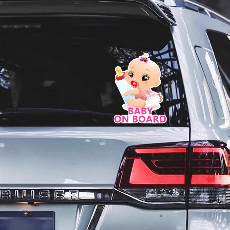 Car Stickers Baby on Board Car Safety Sticker Set Cartoon Baby & Princess Design Decals for Vehicle Exterior Interior Decoration