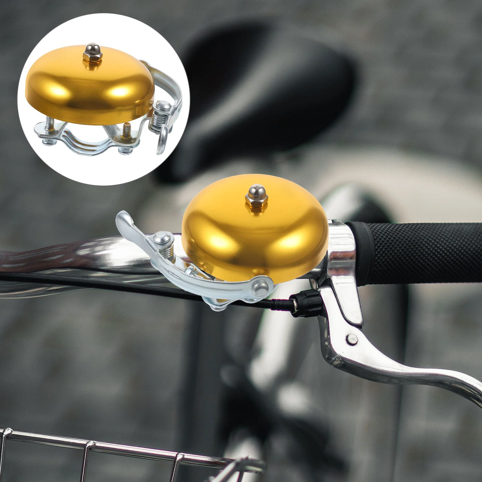 1Pc Bike Bell Bells Loud Crisp Sound Hand Ringing Bike Bike Bell for Cycling Biking (Golden) biking bell