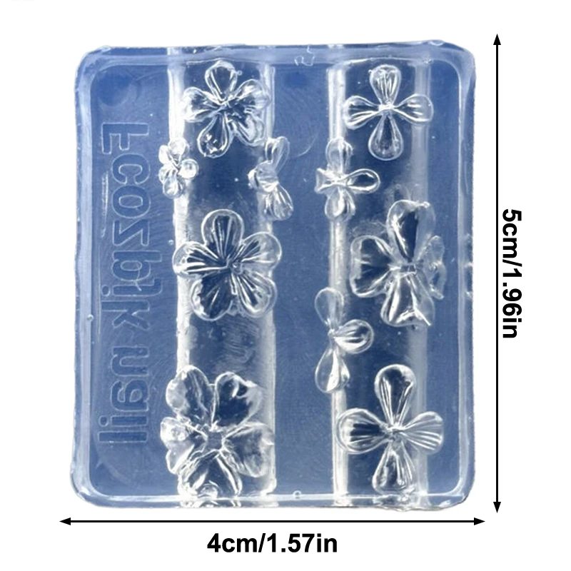 Cinco flores de pétalos, molde de silicona para decoración de uñas en relieve, salón de uñas 3D DIY, accesorios de decoración de uñas, herramienta de manicura