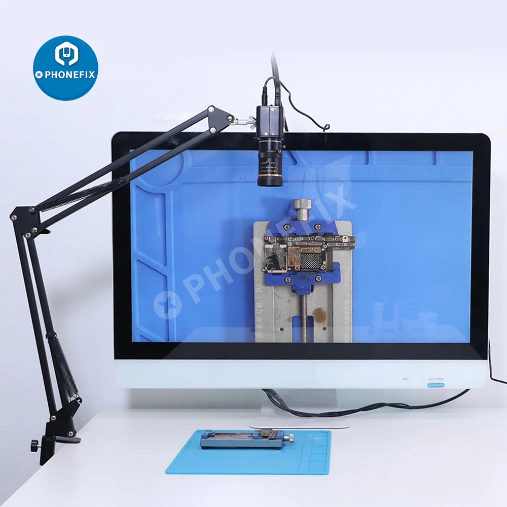 Extendable Recording Professional Microscope camera Holder Suspension Boom Scissor Arm Stand Holder with Clip Table Mounting