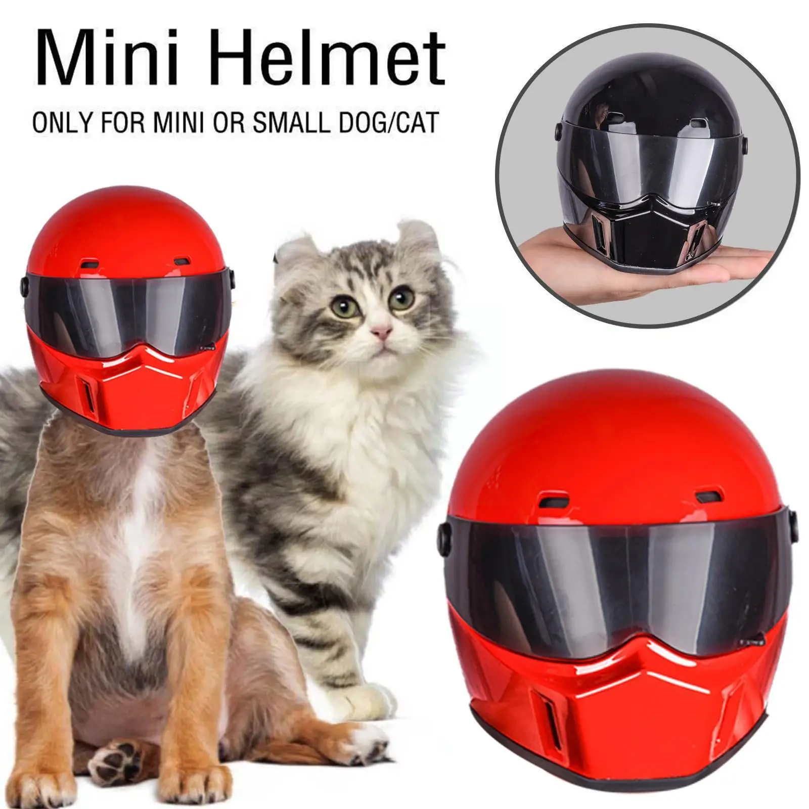 Dog Helmet Pet Helmets Cat Helmet Outdoor Mini Head Protecting Props Accessorie Photo Helmet Hat Motorcycle Safe Pet Decora J0S8