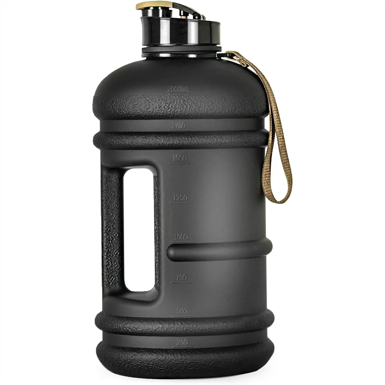 

Half Gallon Water Bottle 2.2L BPA Free Reusable Sports Jug with Measurements for Gym